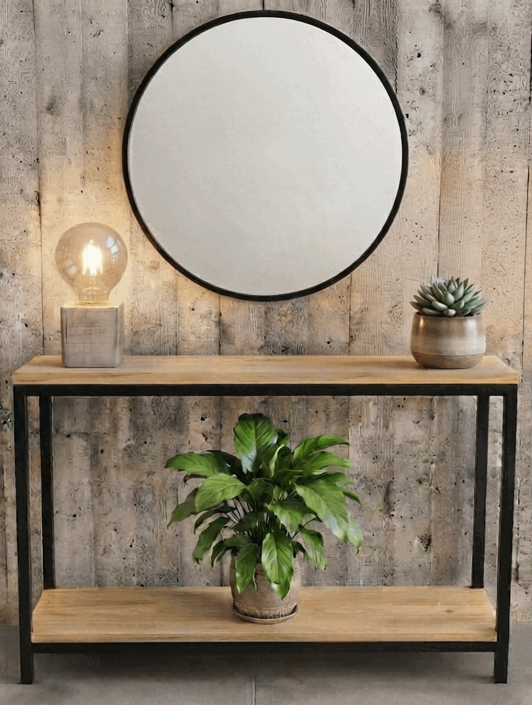 Lámpara de Sobremesa en Madera Reciclada